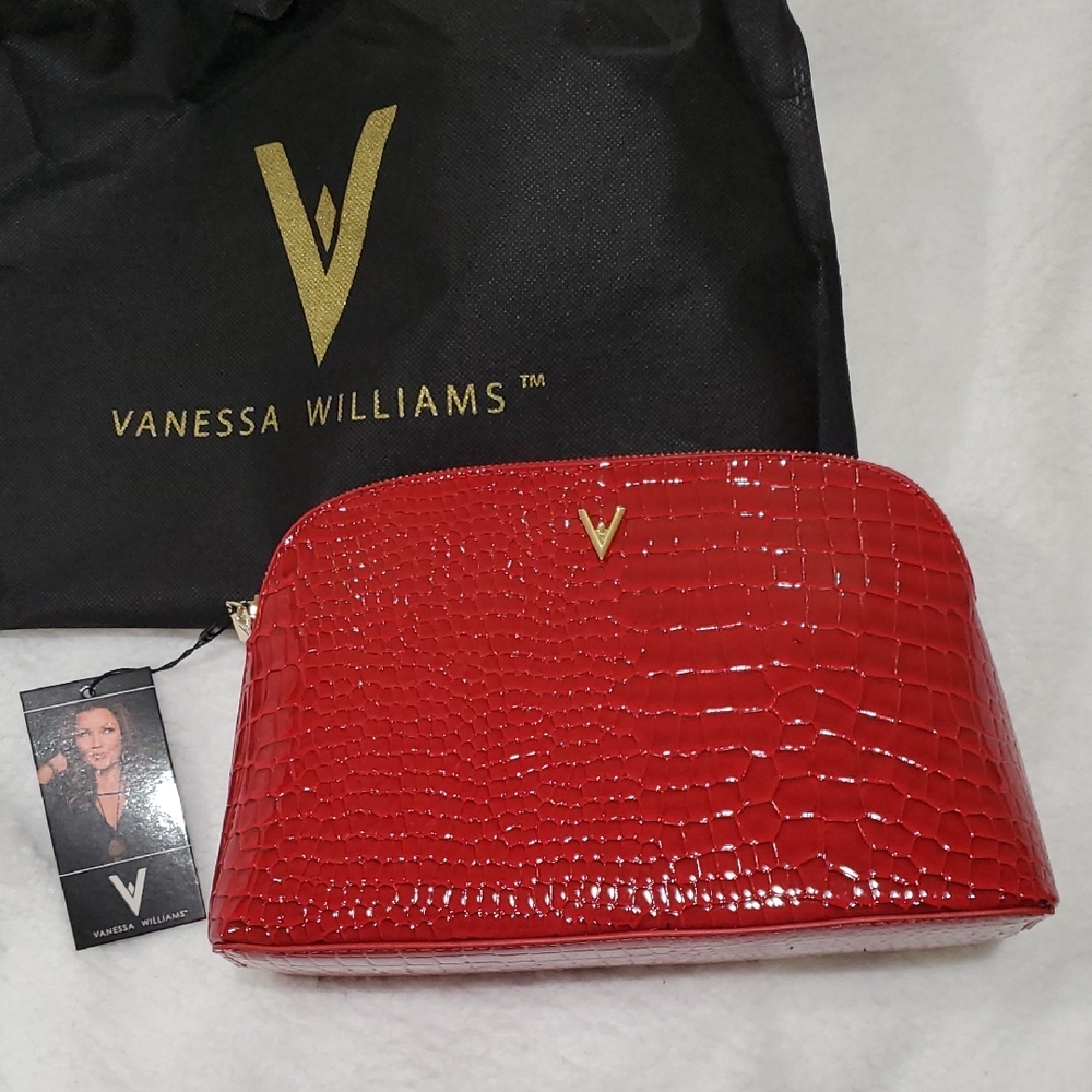 Red Textured Cosmetic Bag